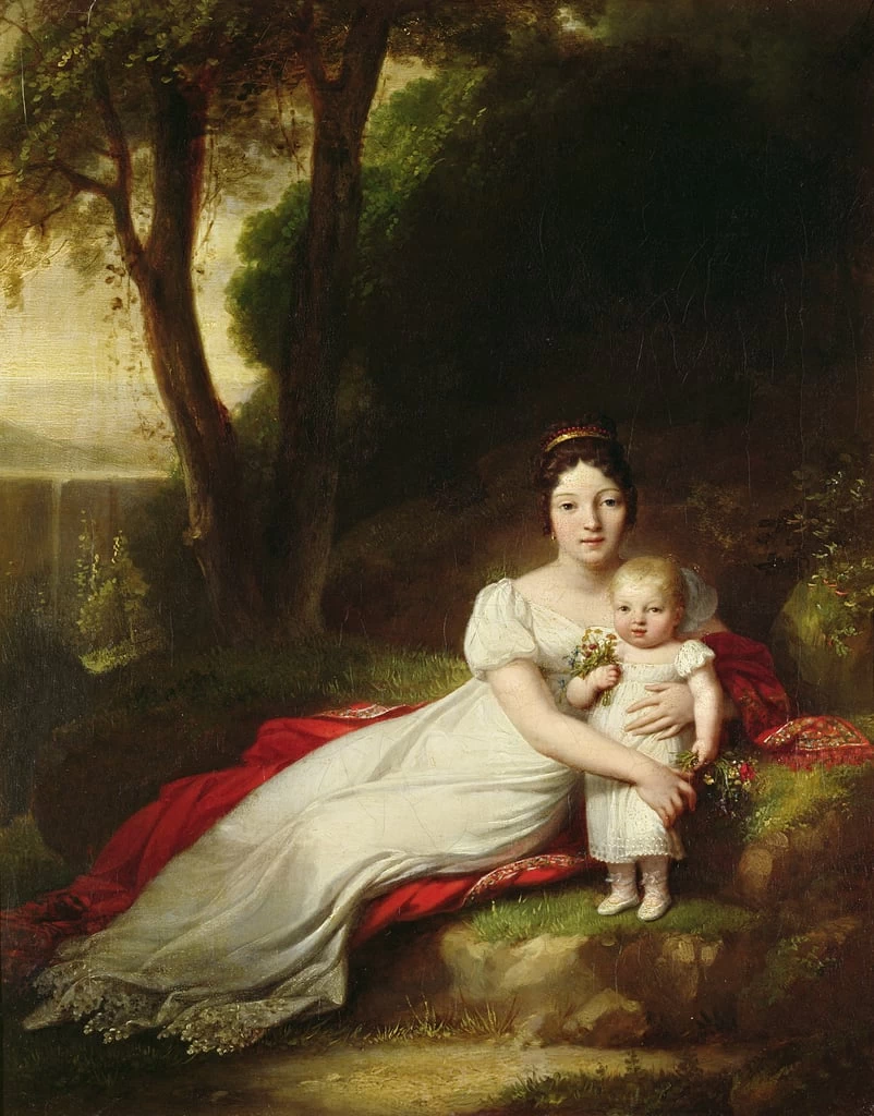  78-Antoine-Jean Gros-Hortense Eugenie de Beauharnais (1783-1837), regina d'Olanda, con suo figlio Carlo Luigi Napoleone Bonaparte-Musee del beaux-Arts, Chartres 